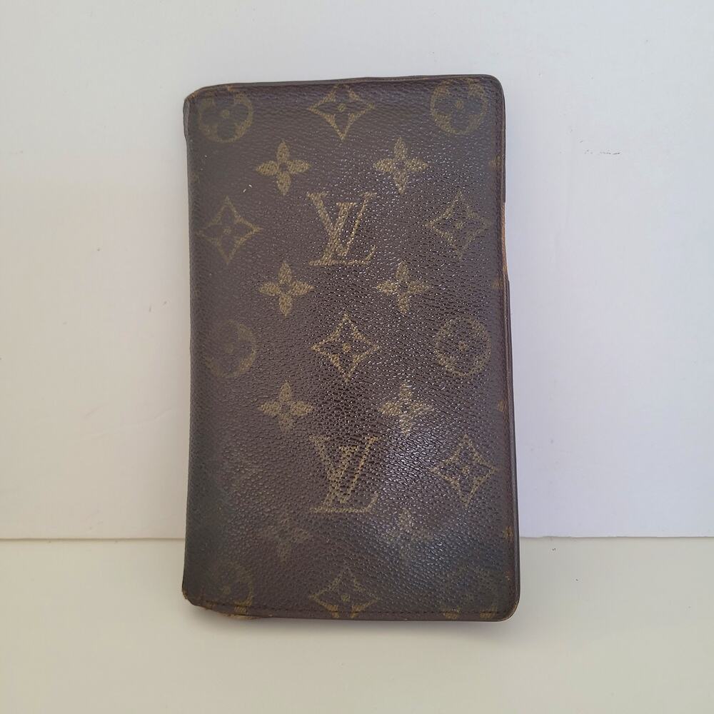 Vintage Louis Vuitton Monogram Canvas Long Wallet Checkbook Holder M10391 France